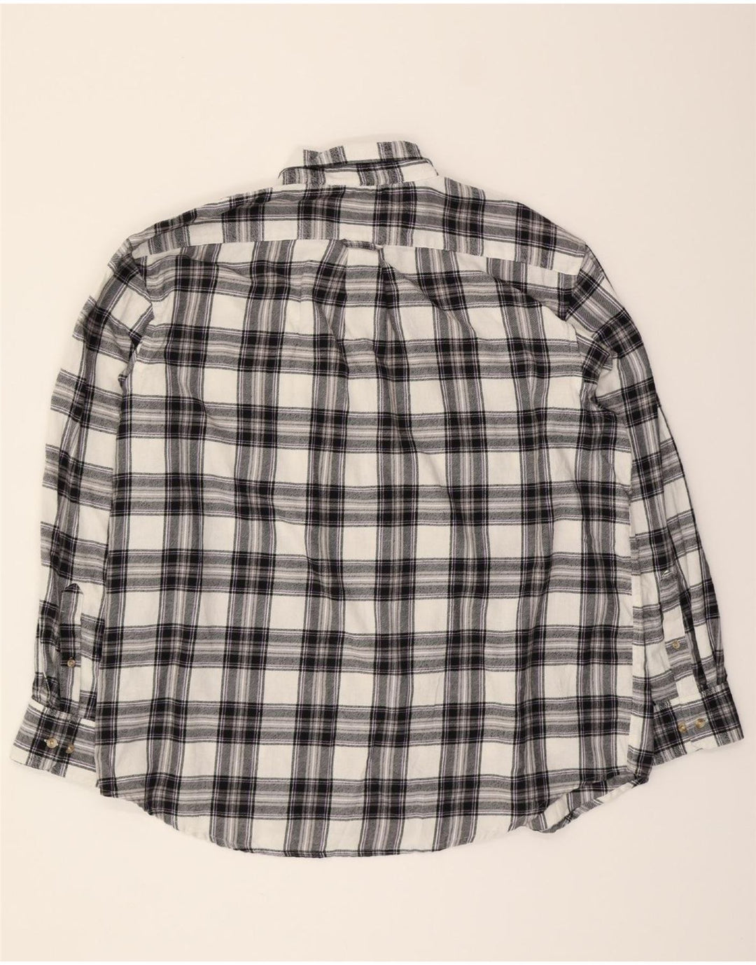 IZOD Mens Flannel Shirt 2XL Grey Check Cotton Vintage Izod and Second-Hand Izod from Messina Hembry 