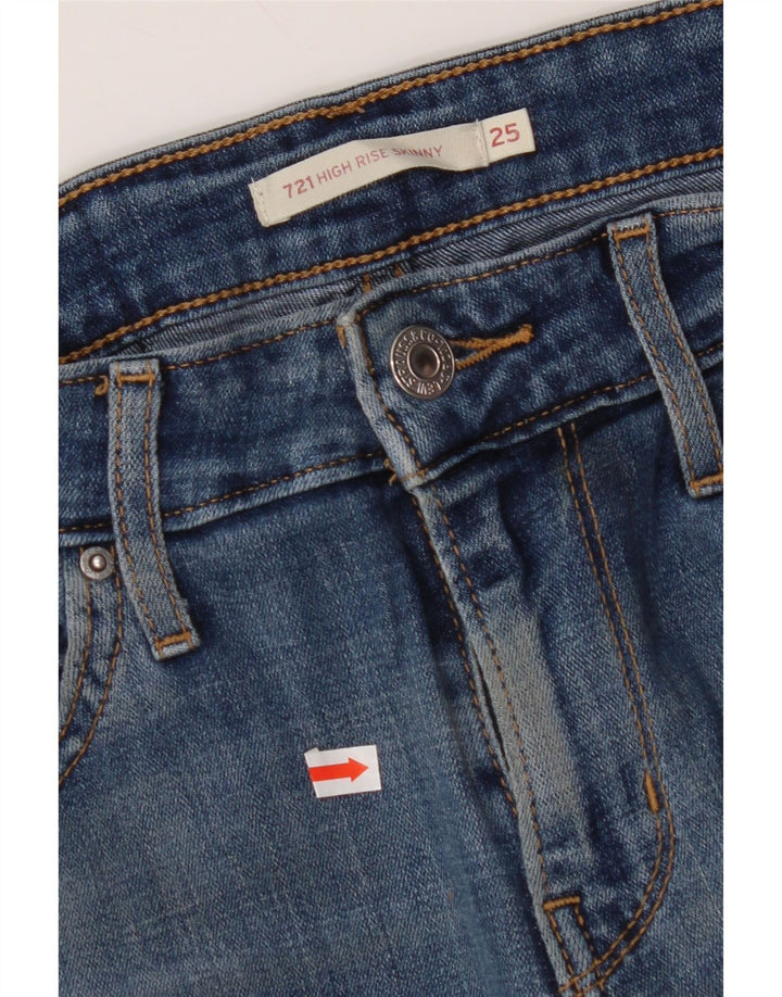 LEVI'S Jean skinny taille haute 721 femme W25 L30 bleu coton