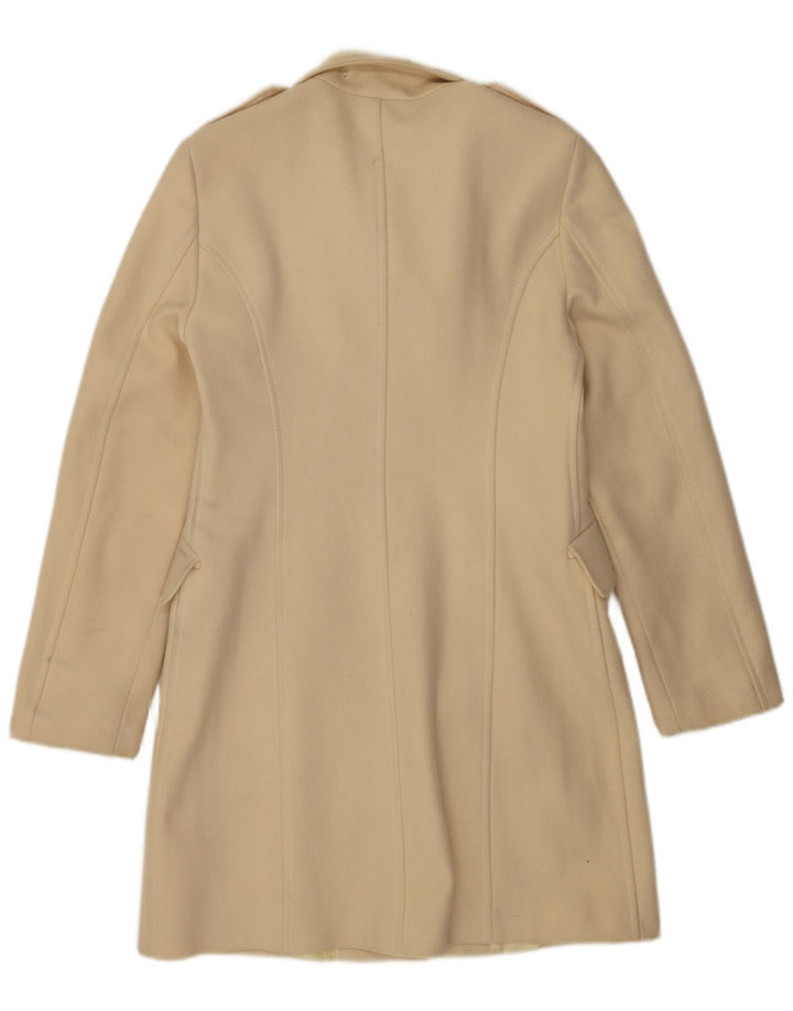 Benetton Pardessus Femme IT 44 Laine Blanc Cassé Moyen
