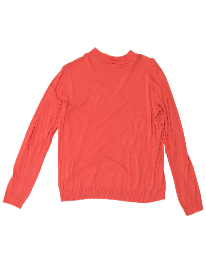 Massimo Dutti Haut Femme Manches Longues UK 18 XL Rose Lyocell