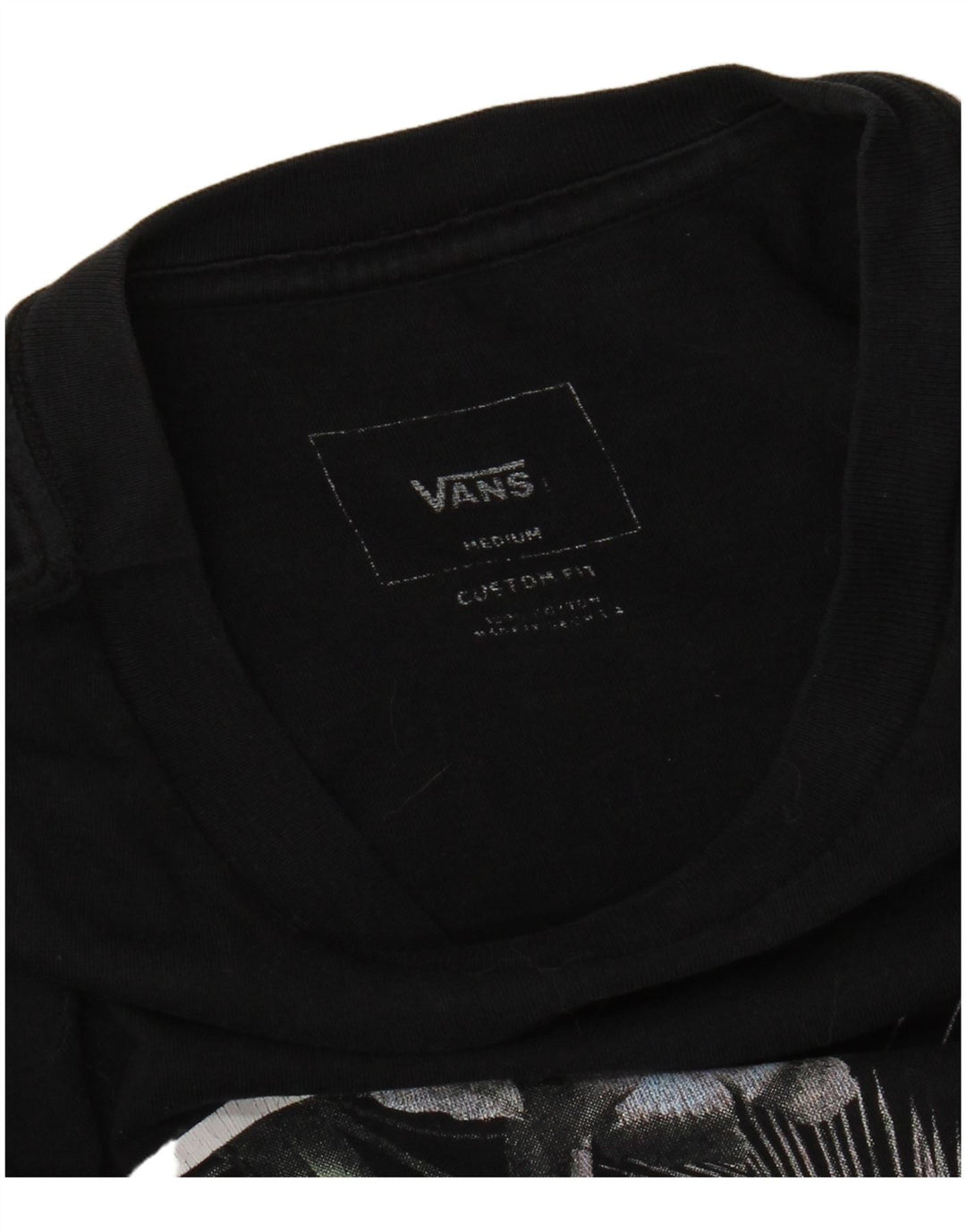 VANS T-shirt graphique ajusté sur mesure pour homme en coton noir moyen