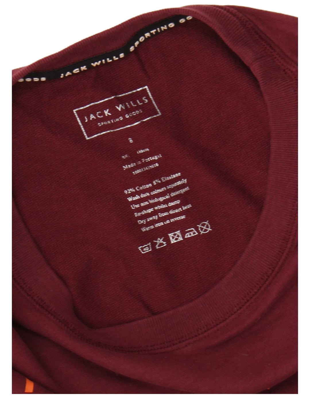 JACK WILLS Sweat-shirt court surdimensionné pour femme UK 8 Small Maroon