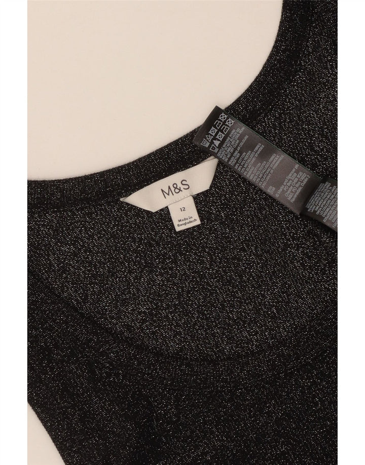 Marks & Spencer Débardeur pour femme UK 12 Medium Noir Moucheté Coton