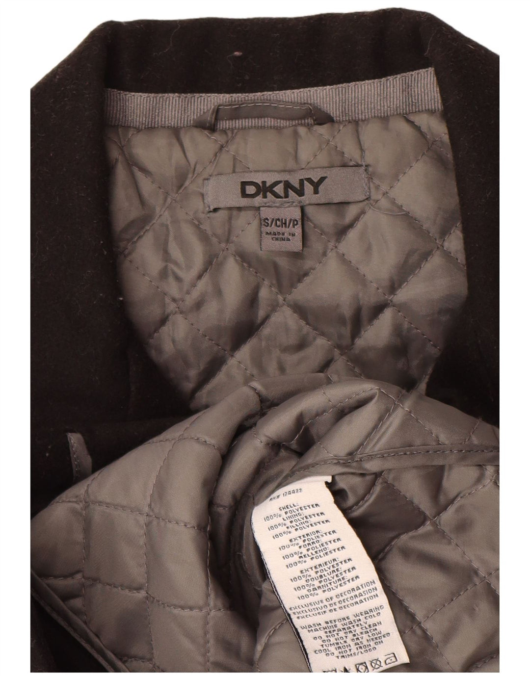Dkny Caban Femme UK 10 Petit Noir Colorblock Polyester