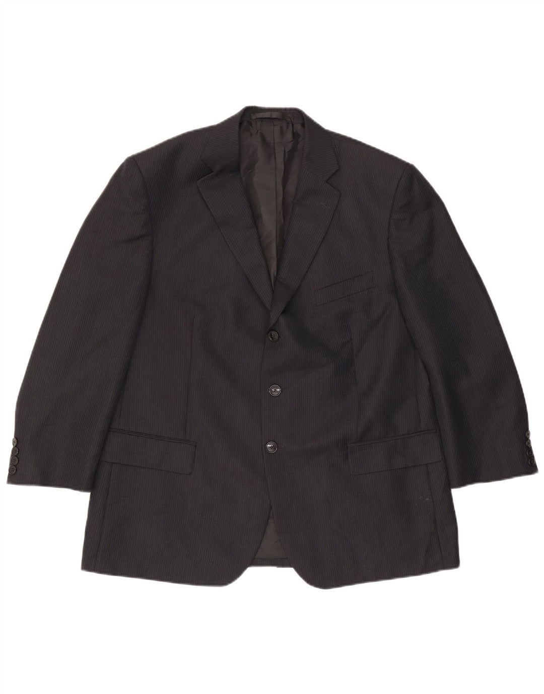Marks & Spencer Veste blazer à 3 boutons pour homme UK 44 XL Bleu marine à fines rayures