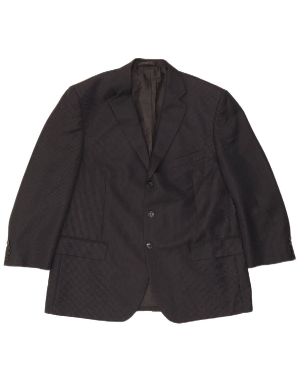 Marks & Spencer Veste blazer à 3 boutons pour homme UK 44 XL Bleu marine à fines rayures