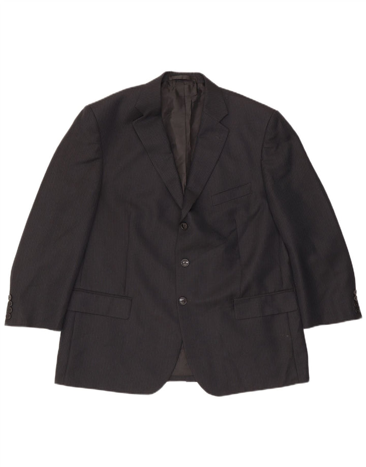 Marks & Spencer Veste blazer à 3 boutons pour homme UK 44 XL Bleu marine à fines rayures