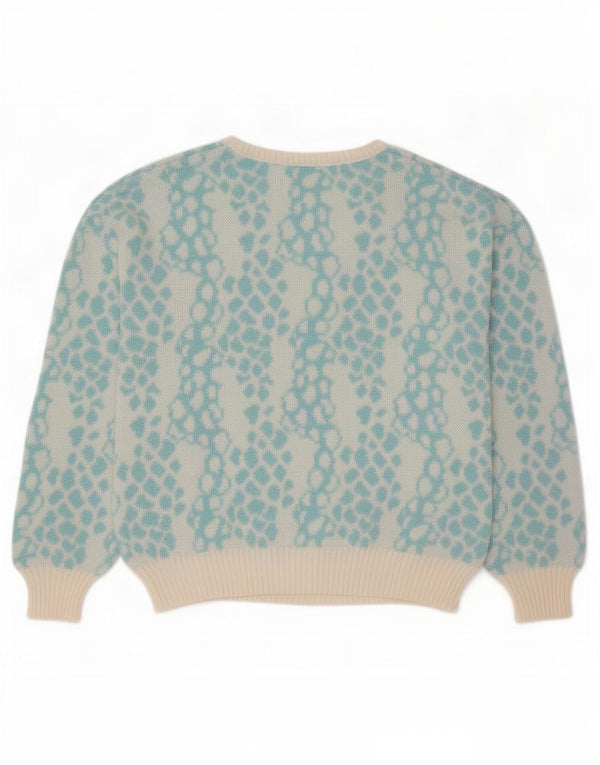 vintage Womens Boat Neck Jumper Sweater UK 16 Grand Bleu Repéré