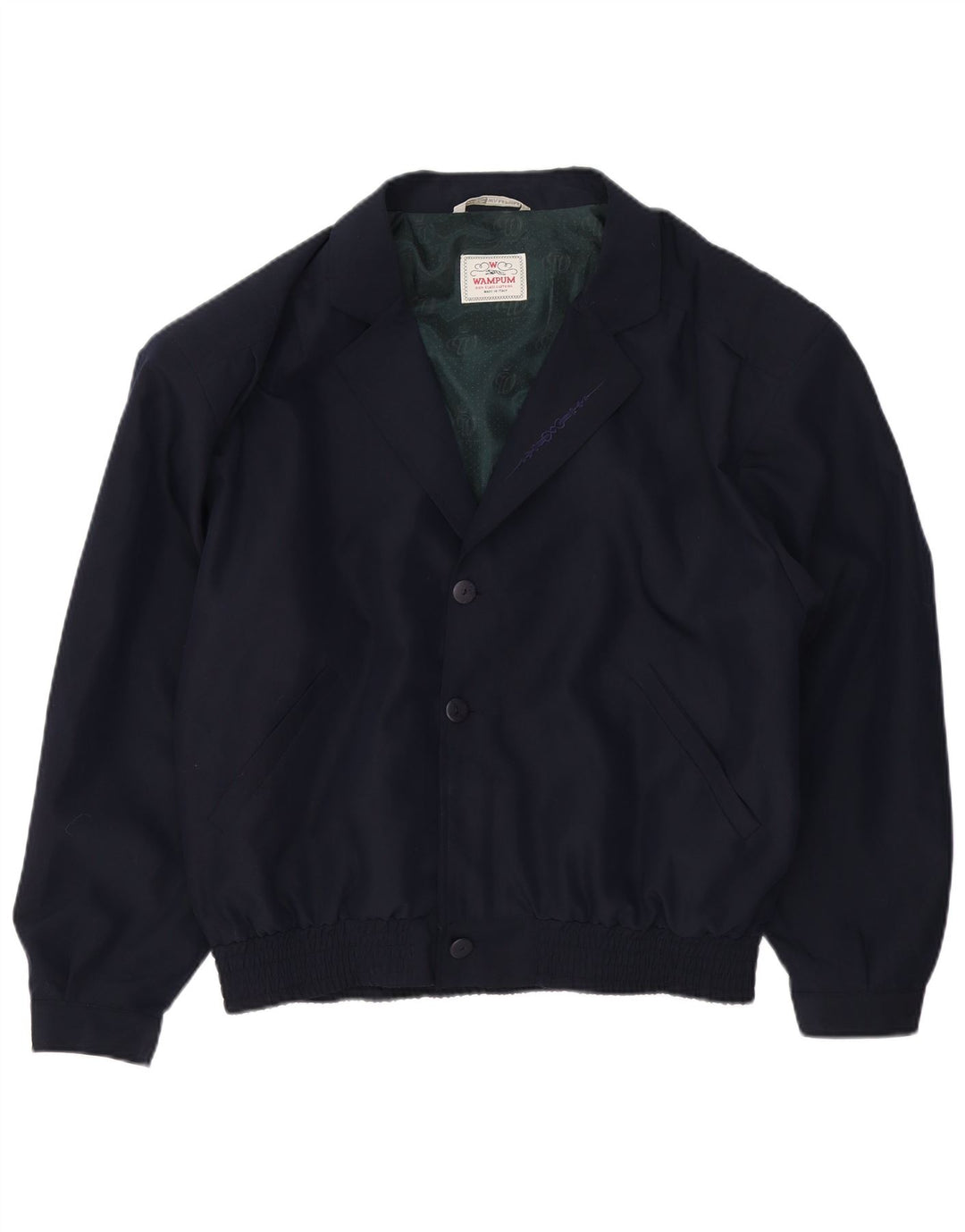 Wampum Veste Bomber Homme UK 42 XL Bleu Marine Viscose