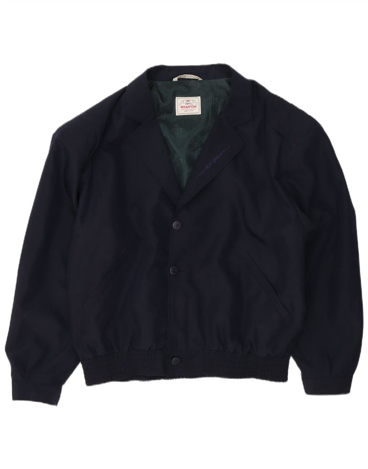 Wampum Veste Bomber Homme UK 42 XL Bleu Marine Viscose