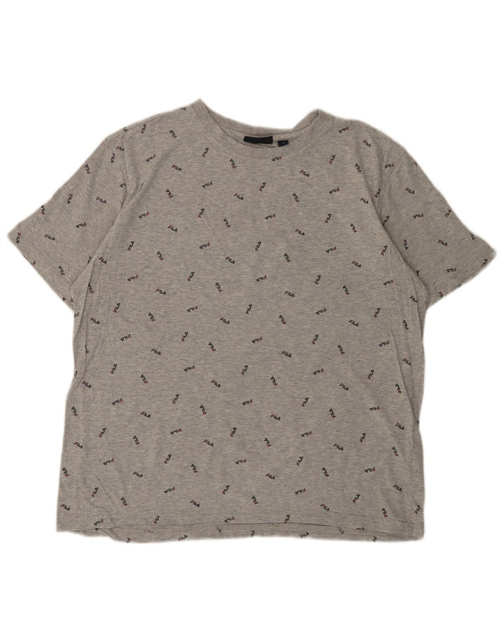 FILA T-Shirt Graphique Homme Grand Gris Coton