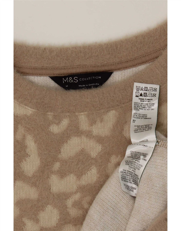Marks & Spencer Pull à col rond pour femme UK 14 Marron moyen