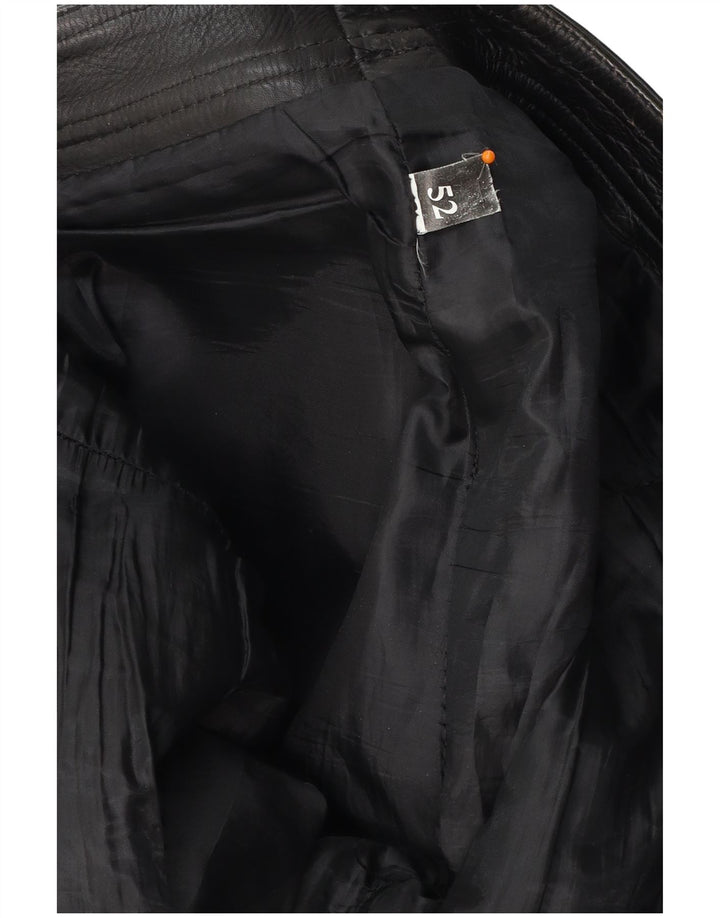 VINTAGE Pantalon droit en cuir pour homme W30 L30 Noir