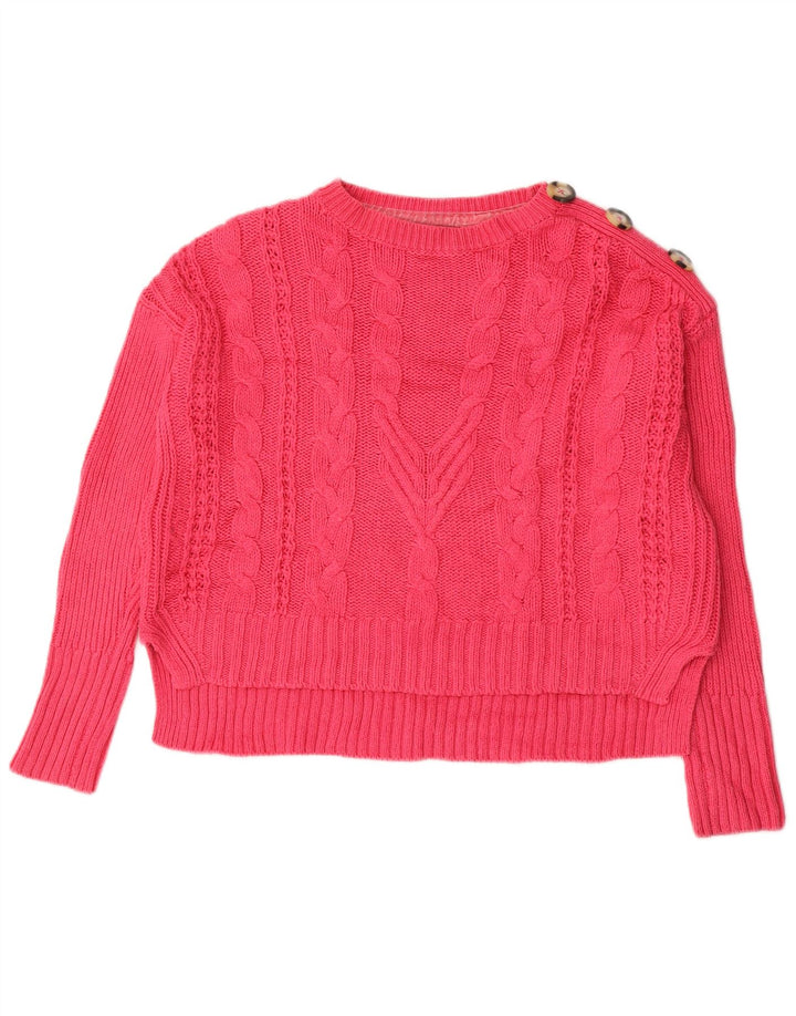 Marks & Spencer Pull surdimensionné à col bateau pour femme UK 12 Rose moyen