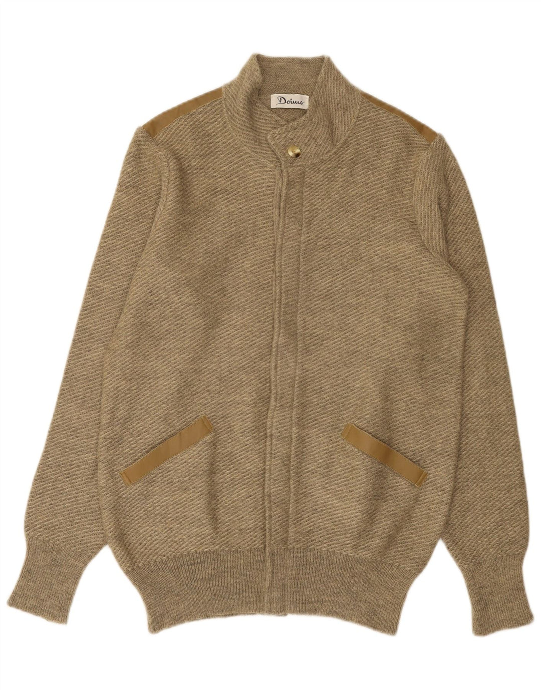VINTAGE Pull Cardigan Homme Beige Moyen