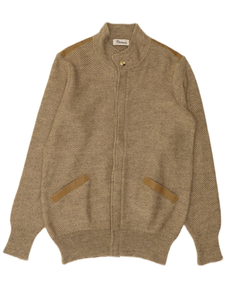 VINTAGE Pull Cardigan Homme Beige Moyen