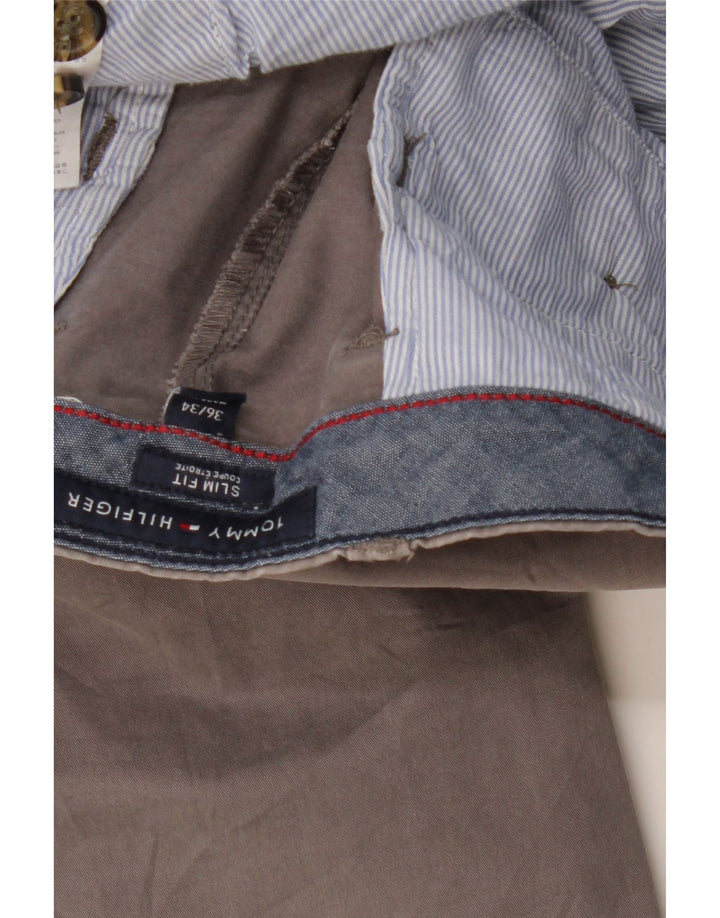 TOMMY HILFIGER Pantalon Chino Slim Fit Homme W36 L31 Gris Coton