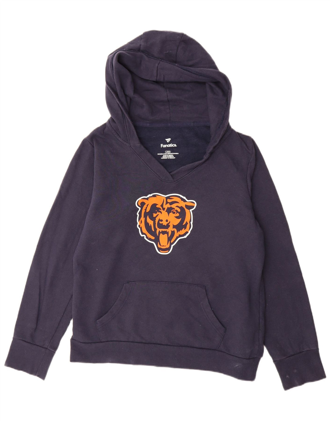 FANATICS Pull à capuche graphique Chicago Bears pour femme UK 16 Large Bleu marine