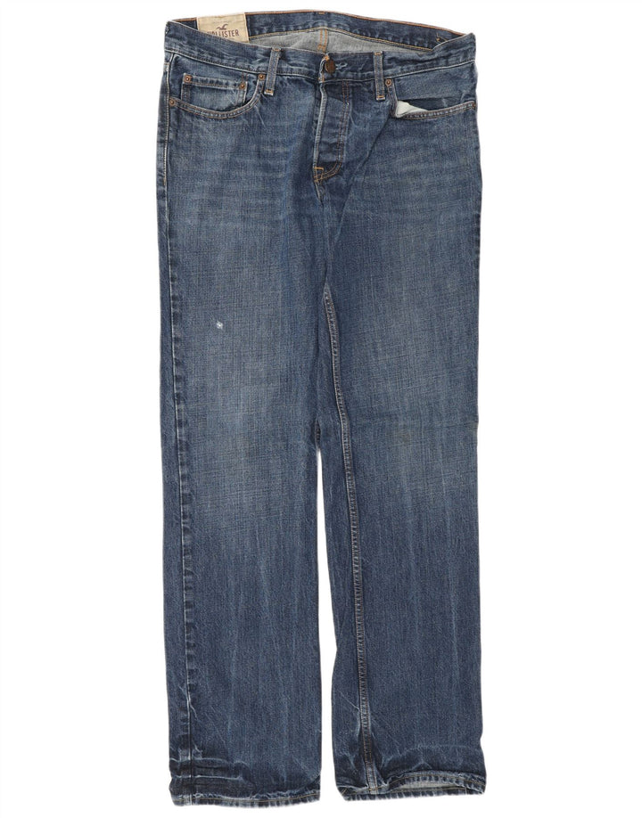 HOLLISTER Jean droit homme W34 L34 bleu coton