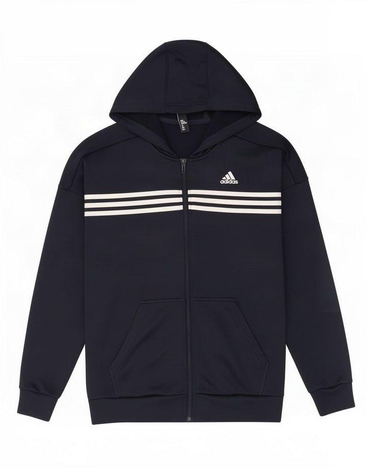 Adidas Pull à capuche zippé pour homme Bleu marine moyen Polyester