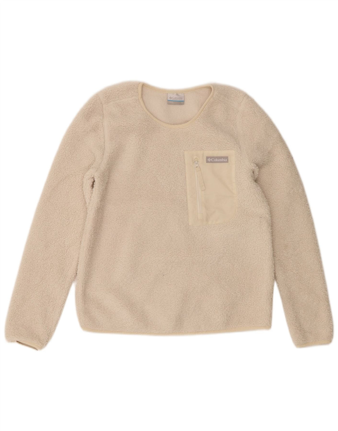 Columbia Pull Polaire Femme UK 10 Petit Blanc Polyester