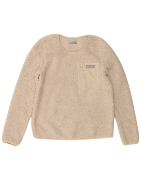 Columbia Pull Polaire Femme UK 10 Petit Blanc Polyester