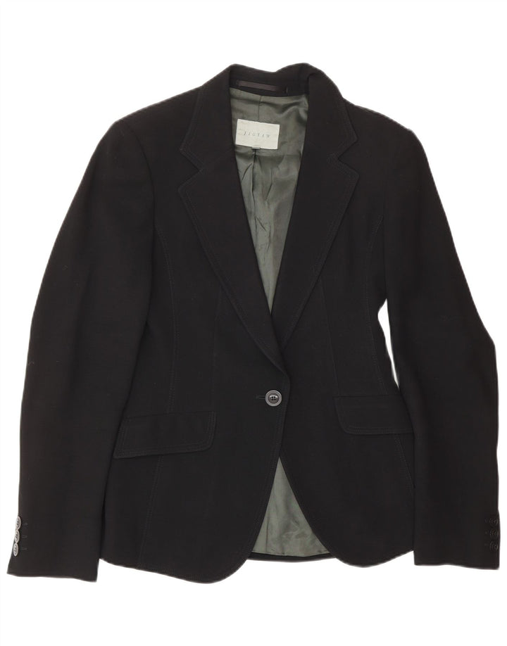 Jigsaw Veste Blazer 1 Bouton pour Femme UK 8 Petite Laine Noire Classique