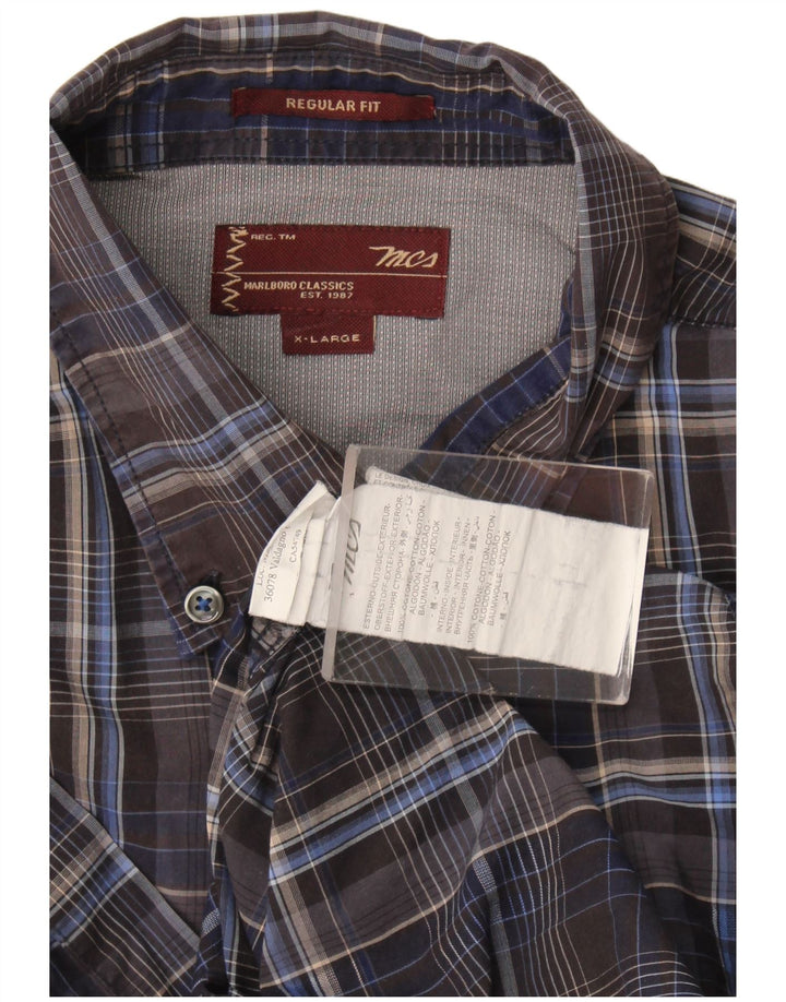 Marlboro Classics Chemise Regular Fit Homme XL Gris à Carreaux Coton
