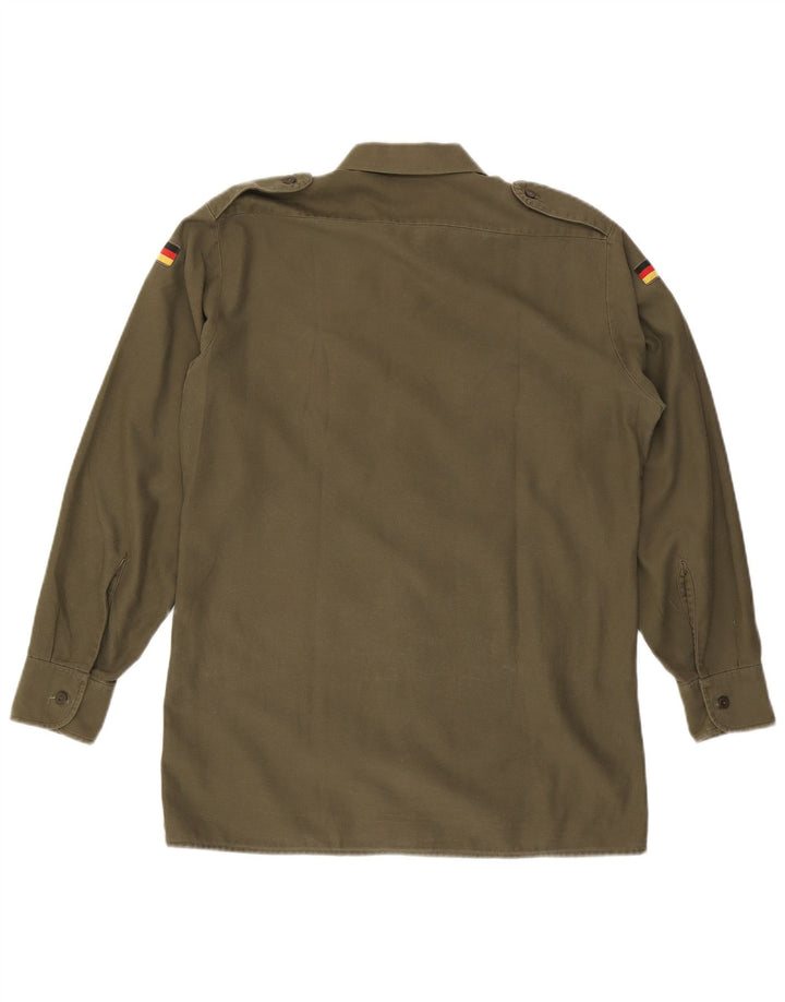 Chemise militaire vintage pour hommes kaki moyen