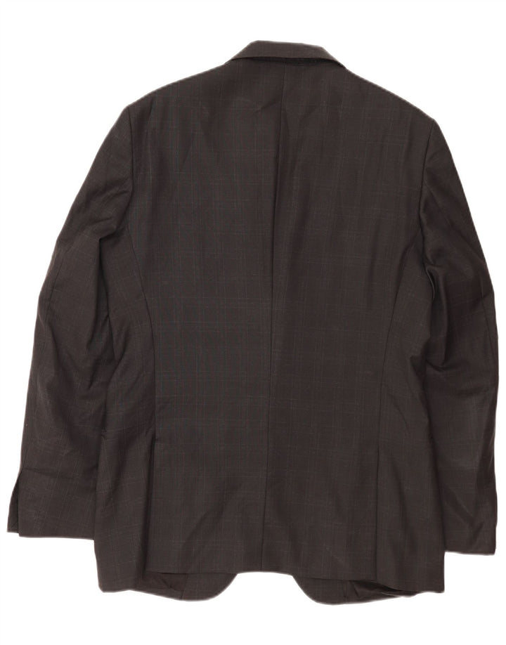 Calvin Klein Veste blazer à 2 boutons pour homme IT 50 en laine à carreaux gris