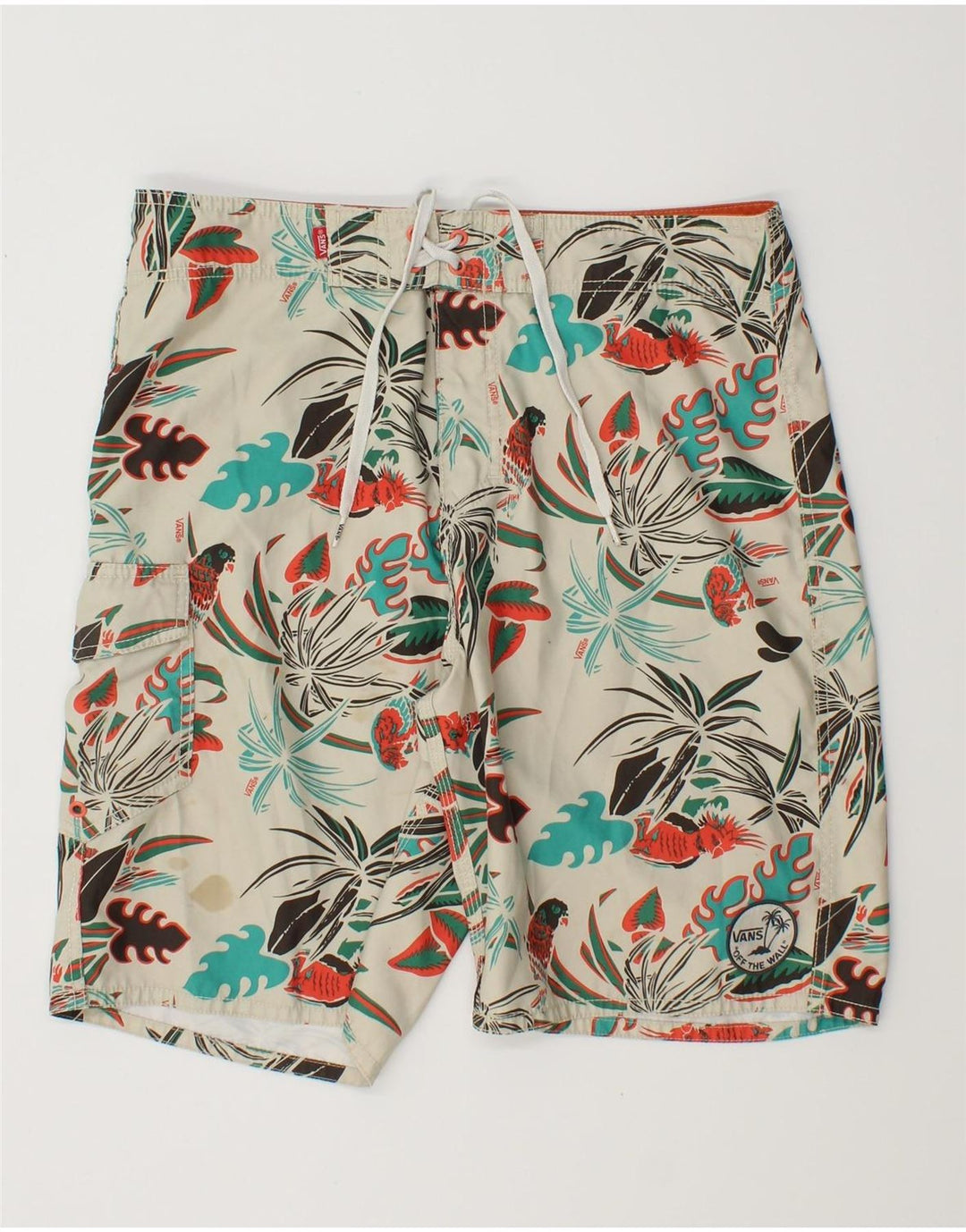 Vans Short de bain homme en polyester blanc moyen à motif floral