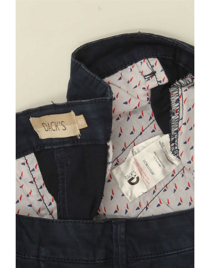 Dack's Short Chino Coupe Regular Femme IT 46 Large W34 Bleu Marine Coton