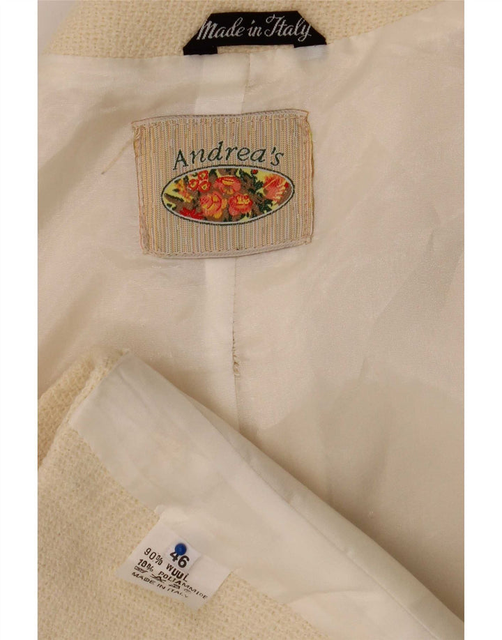 Andrea's Ensemble jupe 2 pièces 5 boutons pour femme IT 46 Large W28 laine beige
