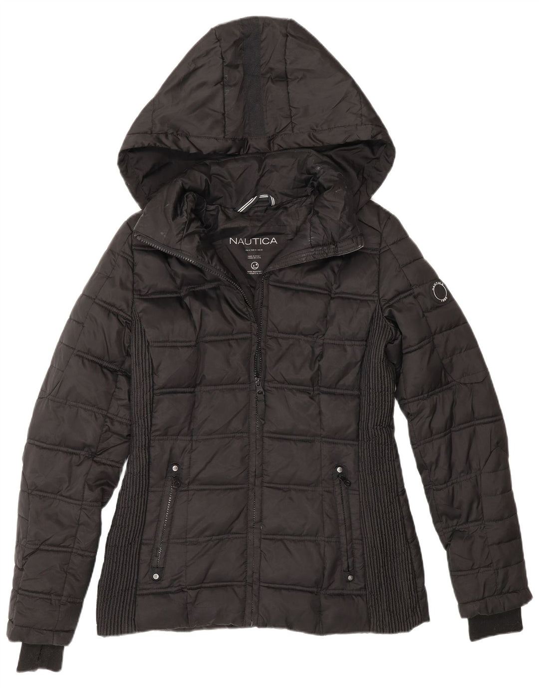Nautica Veste matelassée à capuche pour femme UK 14 Medium Noir Polyester