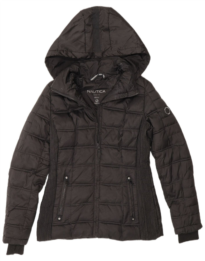 Nautica Veste matelassée à capuche pour femme UK 14 Medium Noir Polyester