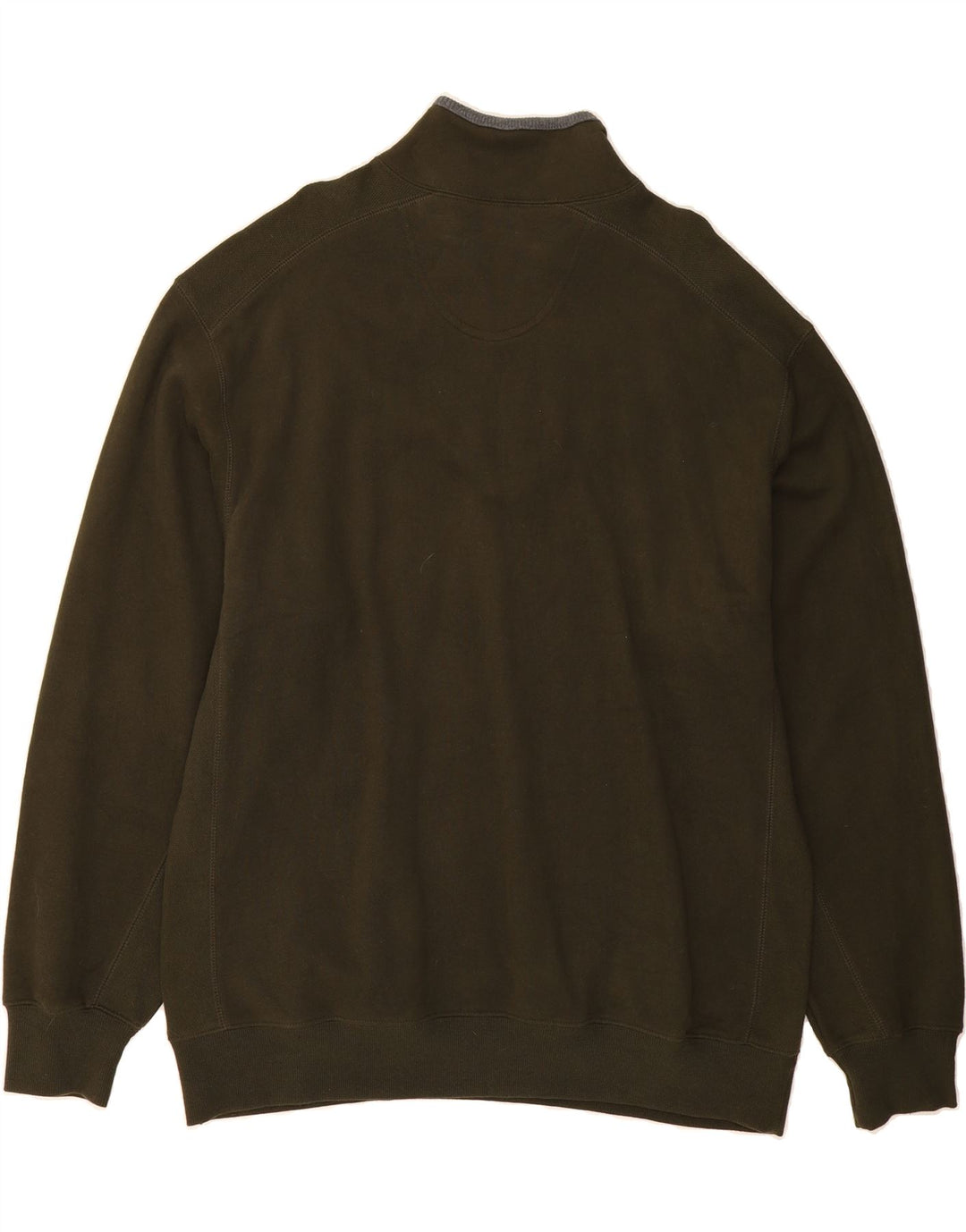 IZOD Mens Zip Neck Sweatshirt Jumper XL Khaki Cotton Vintage Izod and Second-Hand Izod from Messina Hembry 