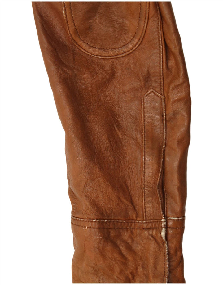 PEPE Jeans Veste en cuir courte pour femme UK 18 XL Marron