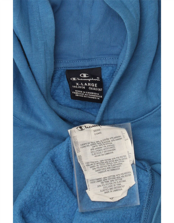 CHAMPION Pull à capuche graphique pour garçon 13-14 ans XL Bleu Coton