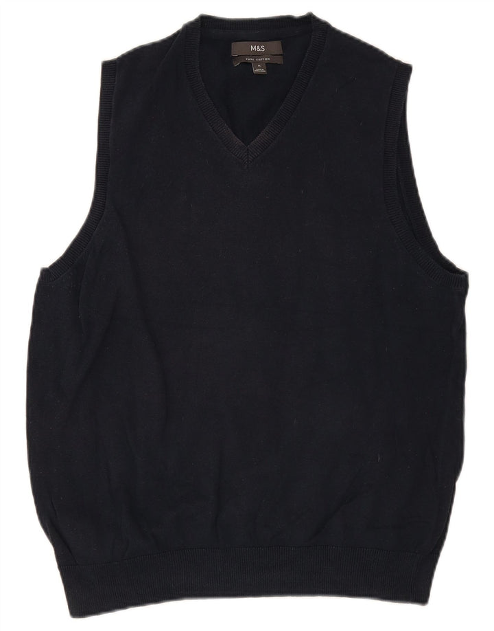 Marks & Spencer Débardeur Gilet Homme Bleu Marine Moyen Coton