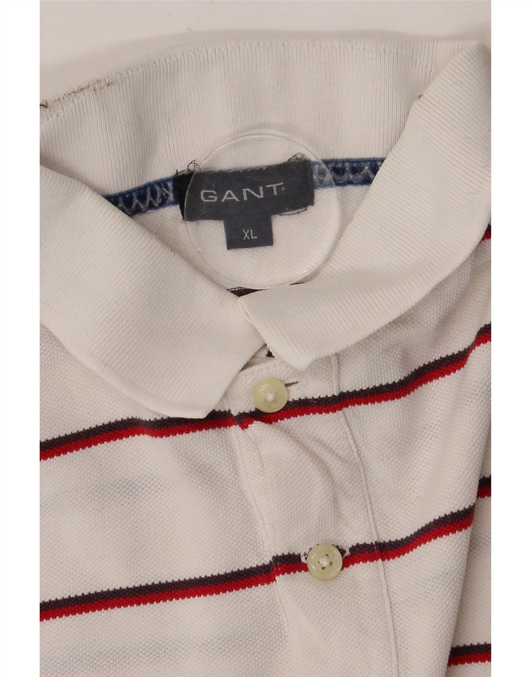 GANT Polo Homme XL Blanc Rayé