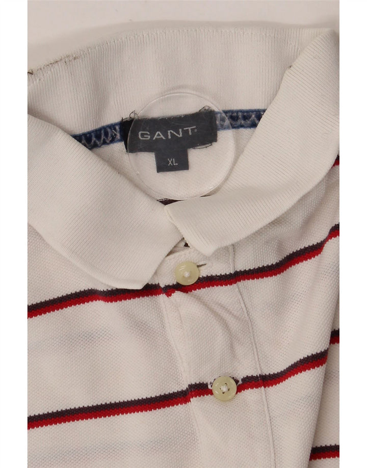 GANT Polo Homme XL Blanc Rayé