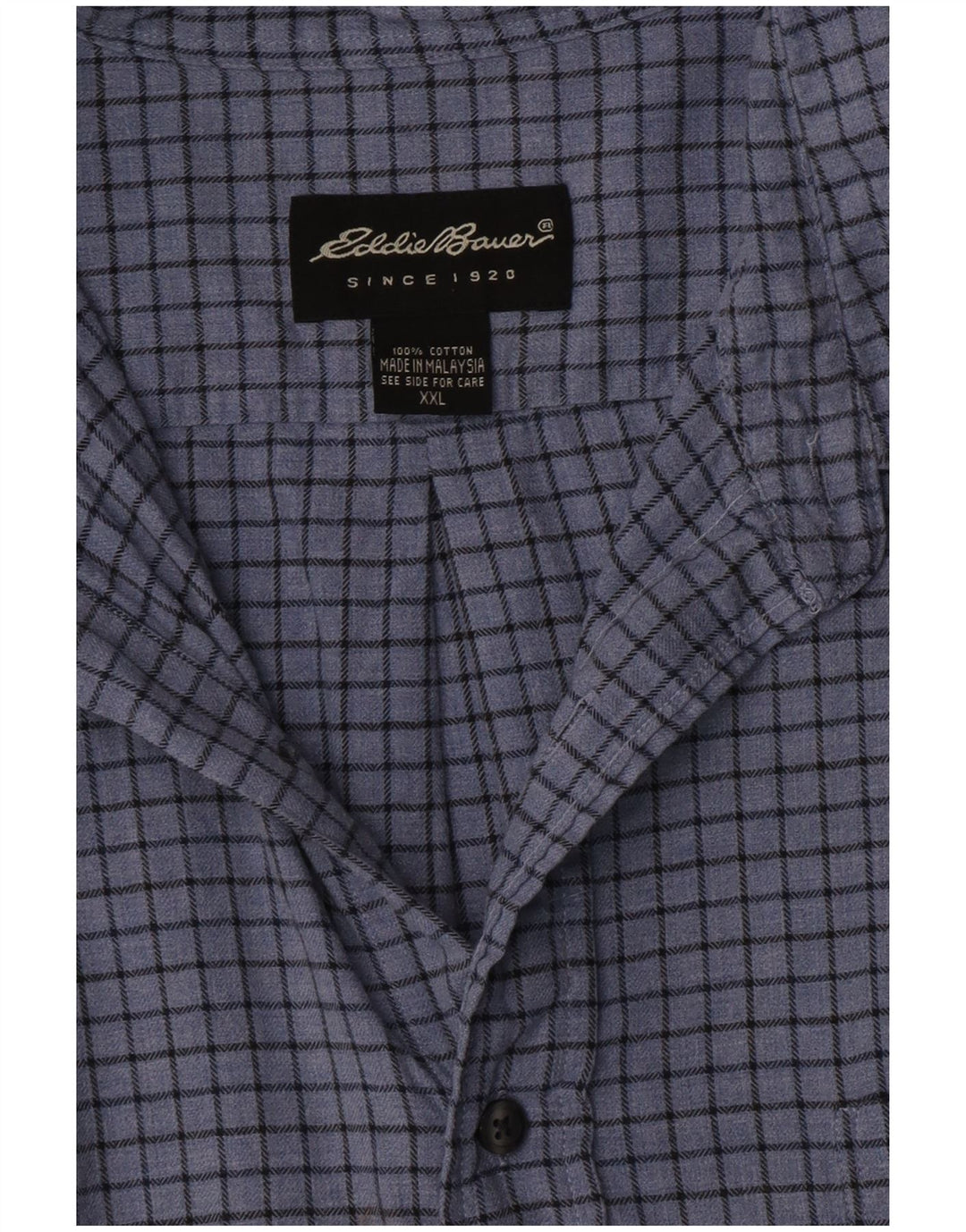 Eddie Bauer Chemise Homme 2XL Bleu Carreaux Coton