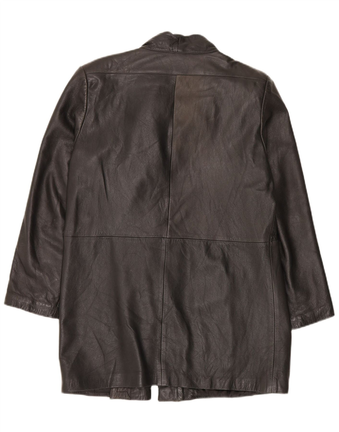 manteau en cuir femme vintage IT 46 Grand cuir noir