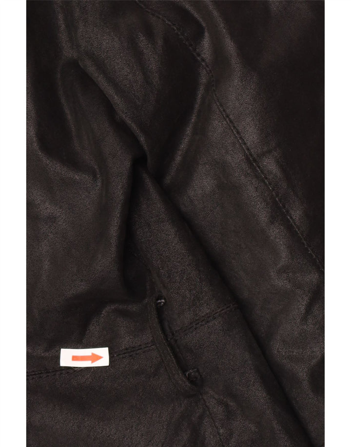 veste en cuir femme vintage IT 46 Grand cuir noir