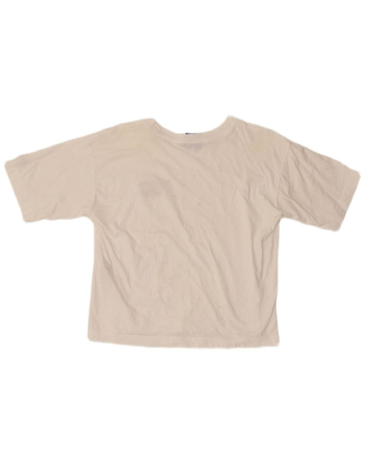 CHAMPION T-shirt court pour femme UK 10 Petit coton blanc
