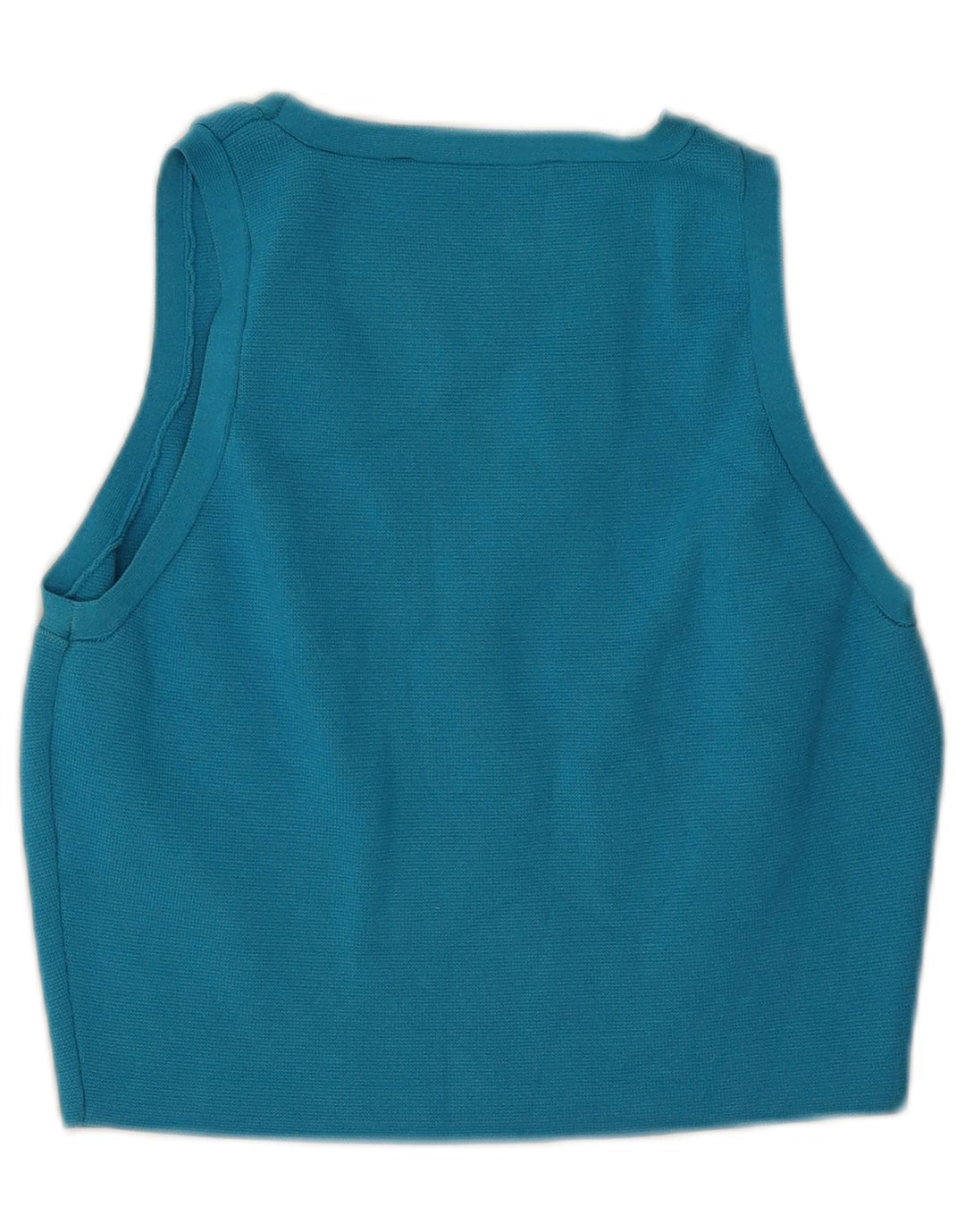 Zara Womens Crop Vest Top UK 14 Large Bleu Viscose
