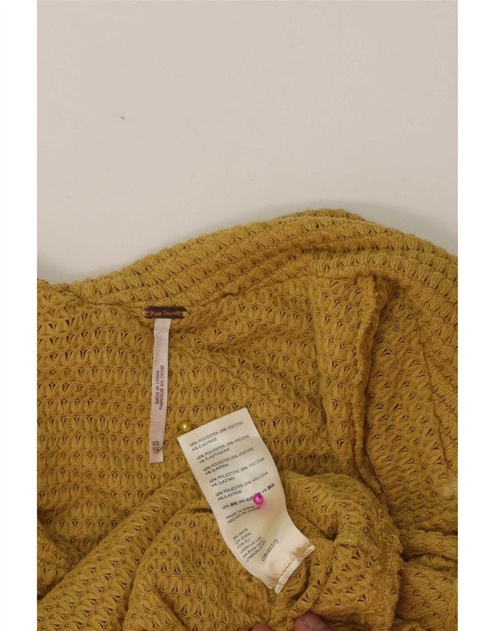 Free People Haut à Manches Longues Femme UK 6 XS Jaune Polyester