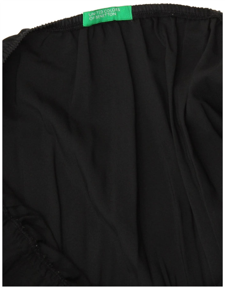 Benetton Femmes Cami Top UK 12 Moyen Noir