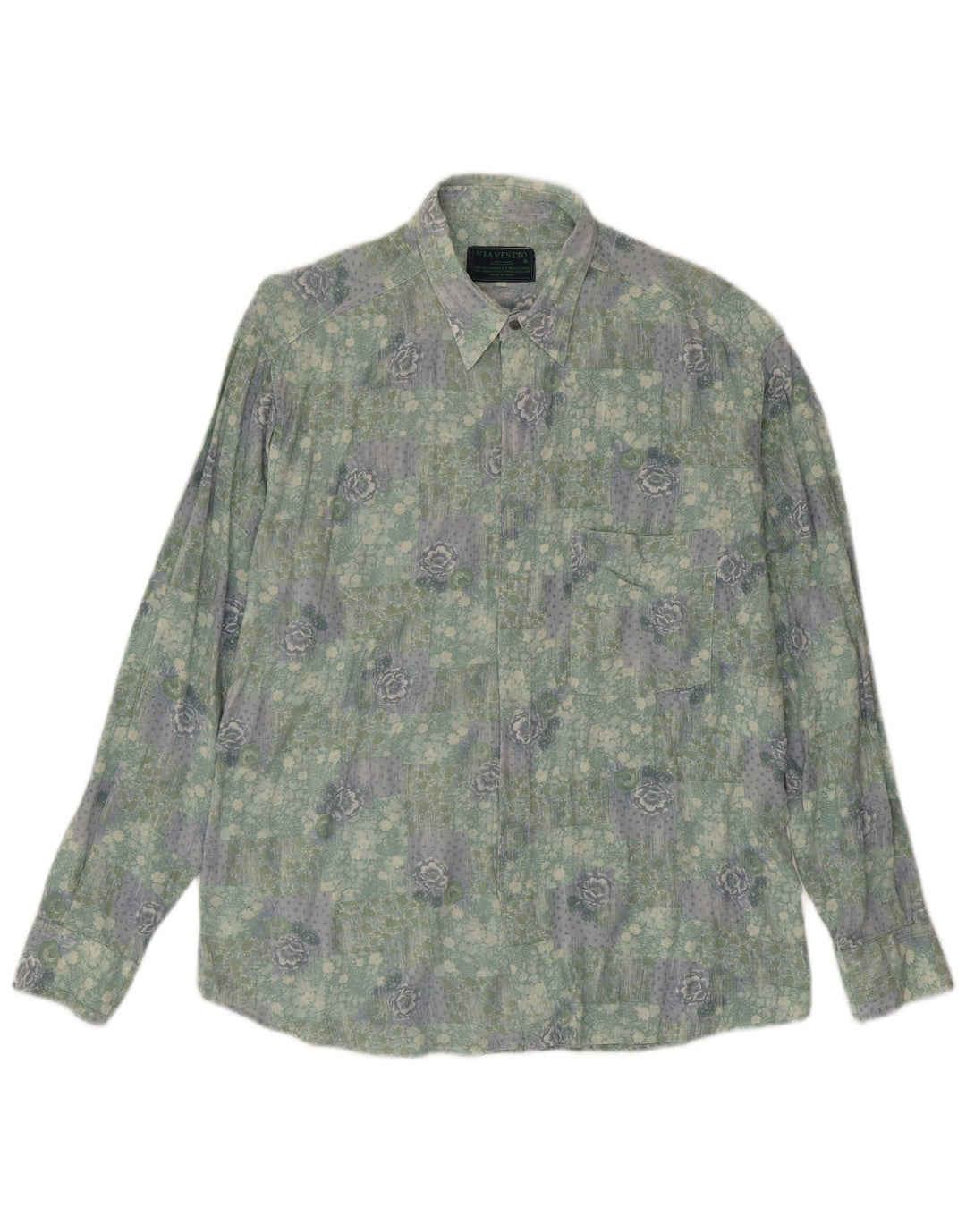 Via Veneto Chemise Homme Grand Vert Floral