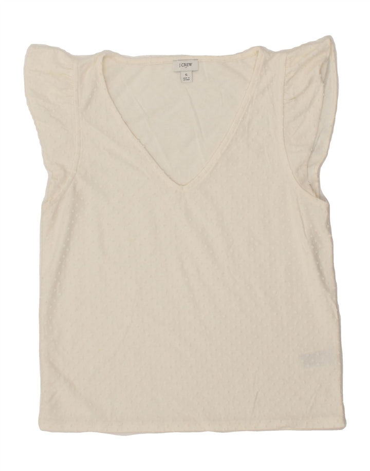 J. CREW Womens Blouse Top UK 10 Small White Polyester Vintage J. Crew and Second-Hand J. Crew from Messina Hembry 